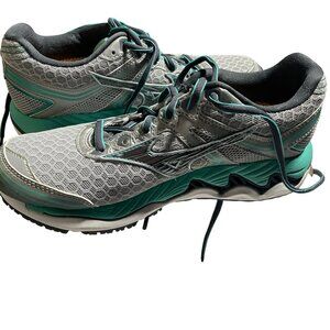 Mizuno Wave Paradox 2 Womens Running Shoes W7.5 Gray & Teal